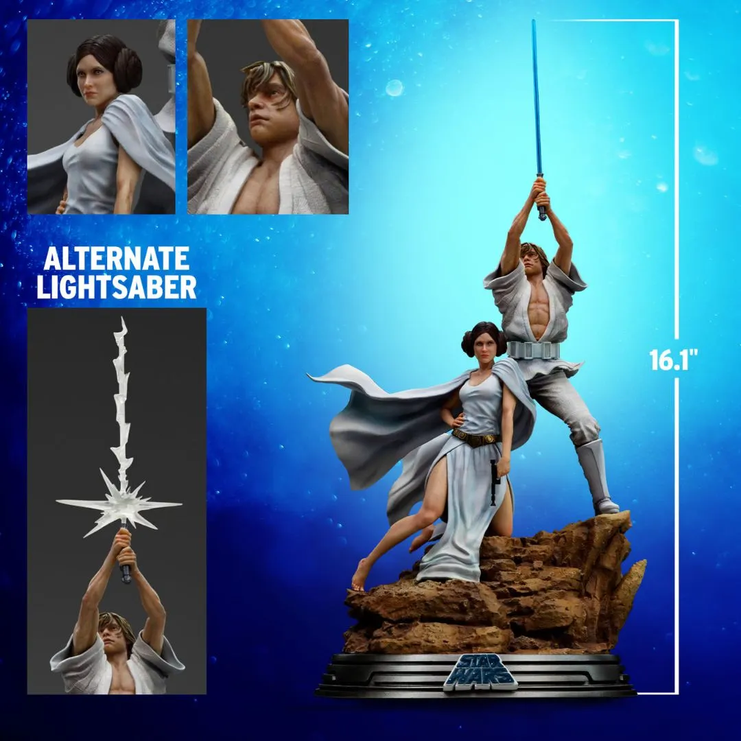 Star Wars Luke And Leia Statue By Iron Studios