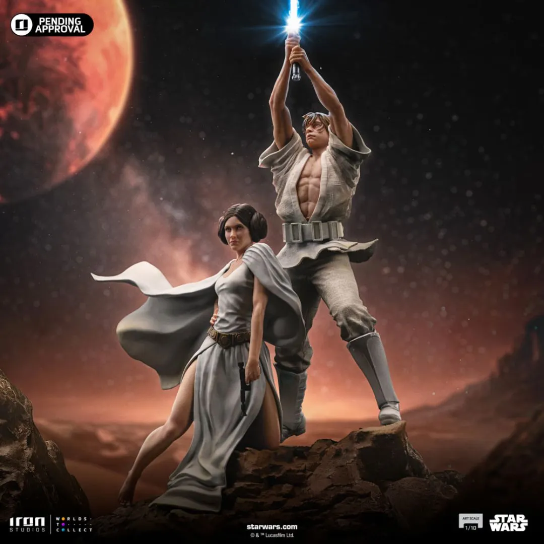 Star Wars Luke And Leia Statue By Iron Studios