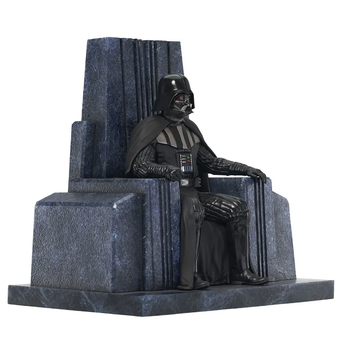 Star Wars Premier Collection Disneyplus Obi-Wan Darth Vader On Throne Statue By Diamond Gallery