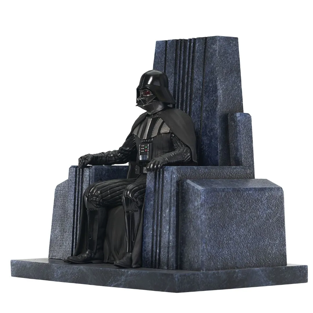 Star Wars Premier Collection Disneyplus Obi-Wan Darth Vader On Throne Statue By Diamond Gallery