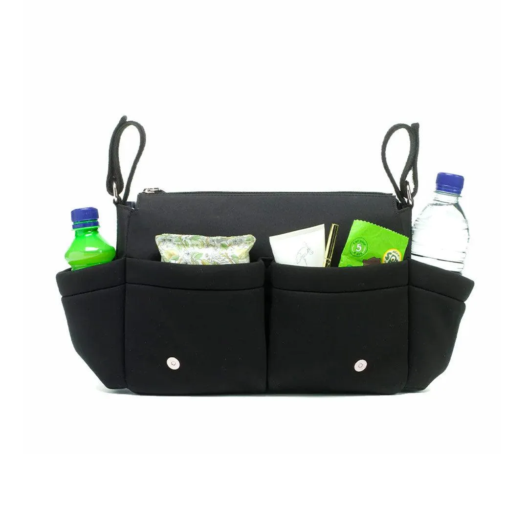 Storksak Stroller Organiser - Luxe - Black   Silver