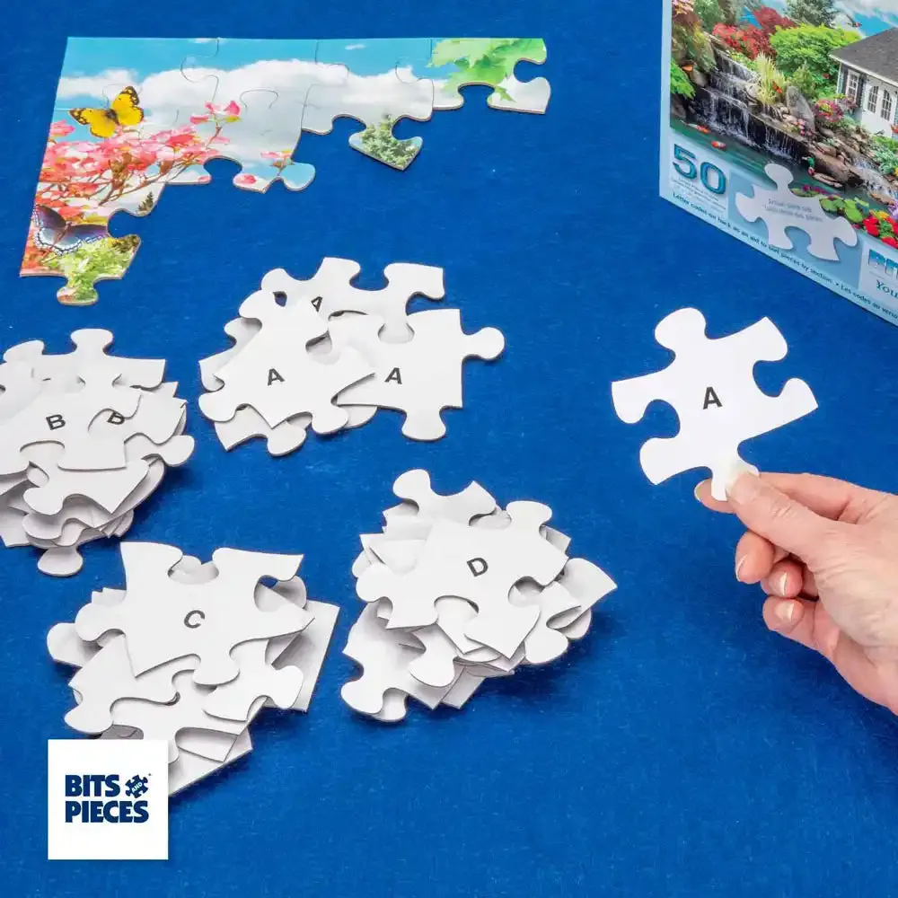 Sunflower and Songbirds Jigsaw Puzzle Bits and Pieces