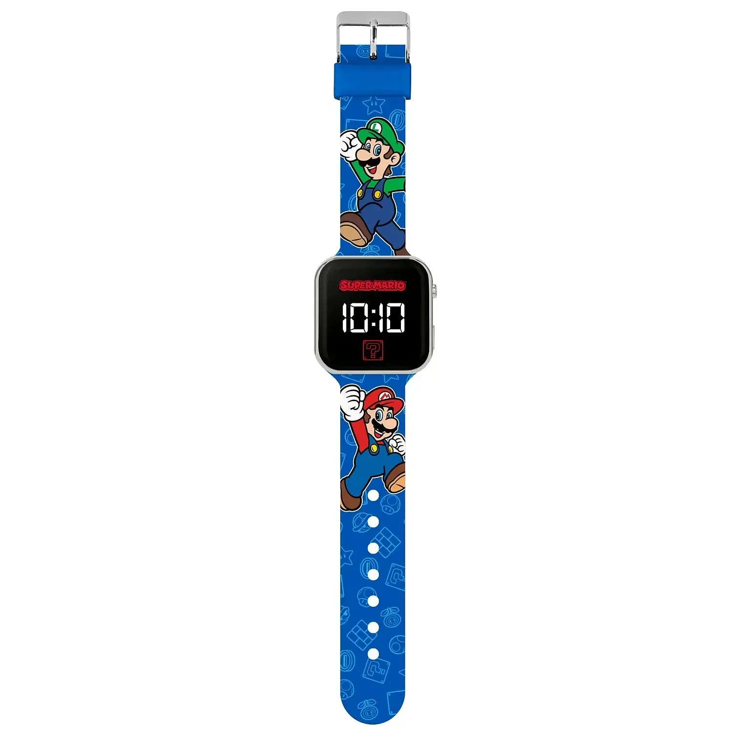 Super Mario Bros Blue Printed Strap LED Digital Watch