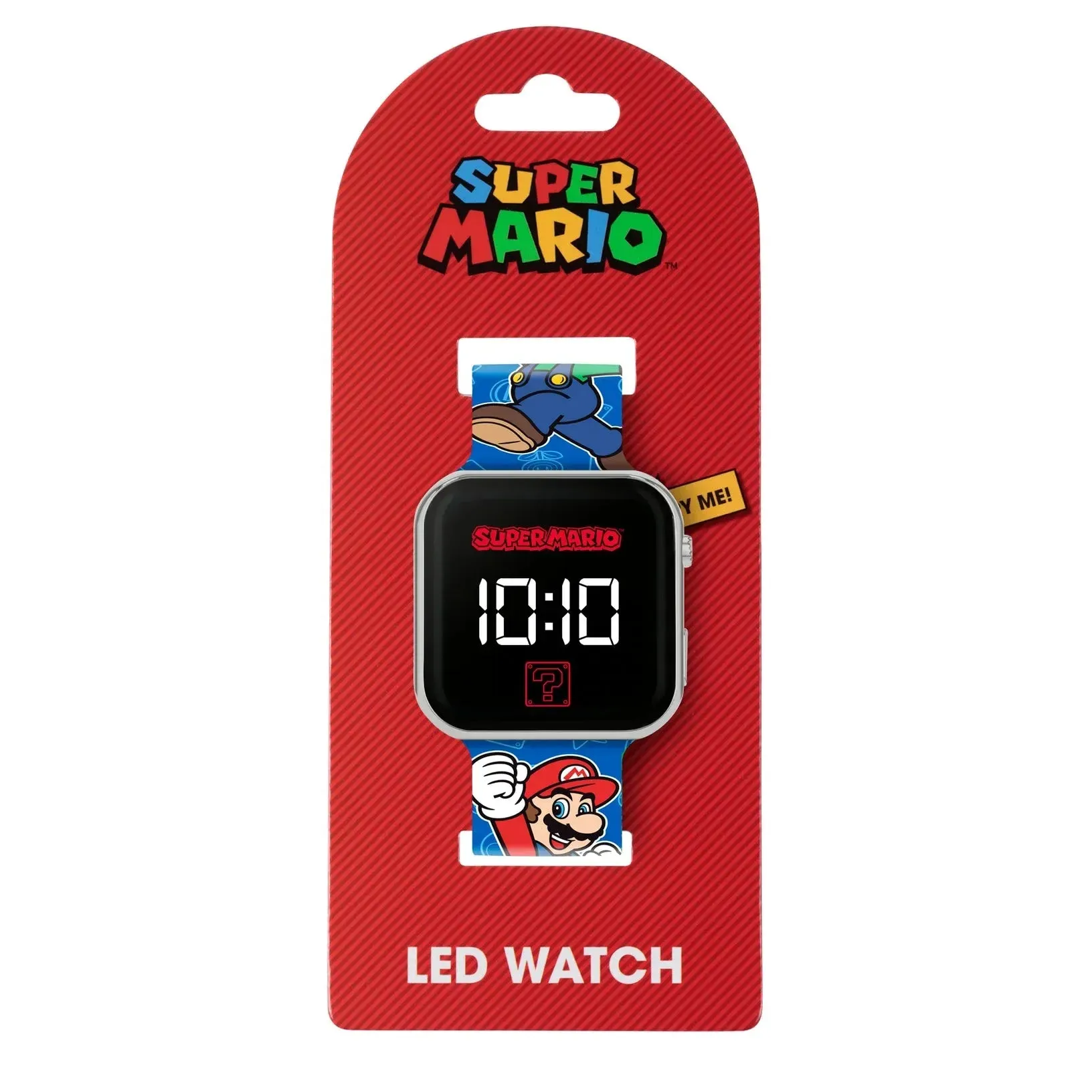 Super Mario Bros Blue Printed Strap LED Digital Watch