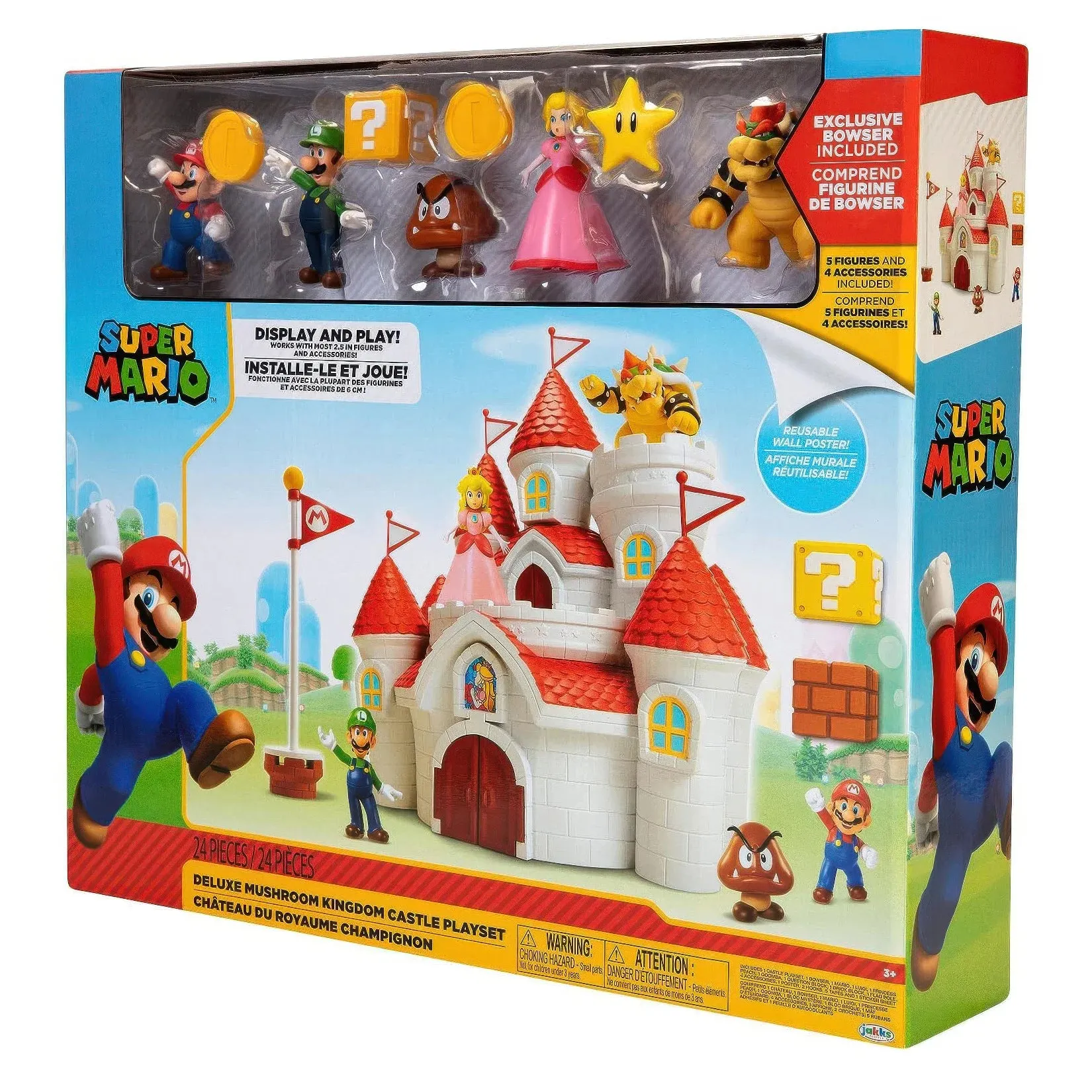 Super Mario Bros Mushroom Kingdom Deluxe Castle Playset