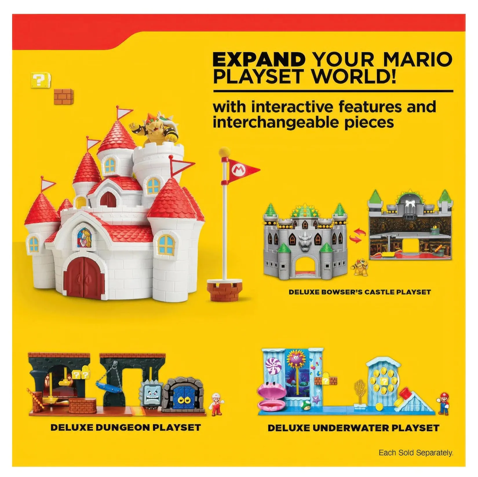 Super Mario Bros Mushroom Kingdom Deluxe Castle Playset
