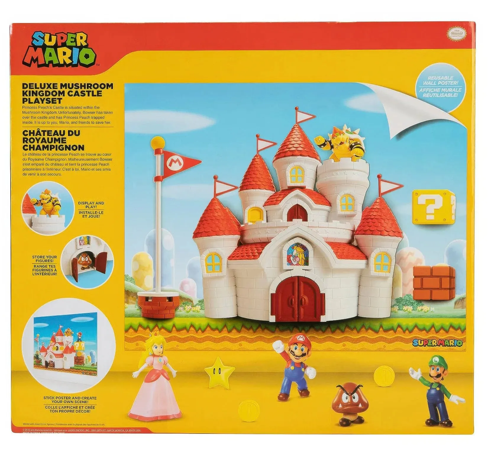 Super Mario Bros Mushroom Kingdom Deluxe Castle Playset