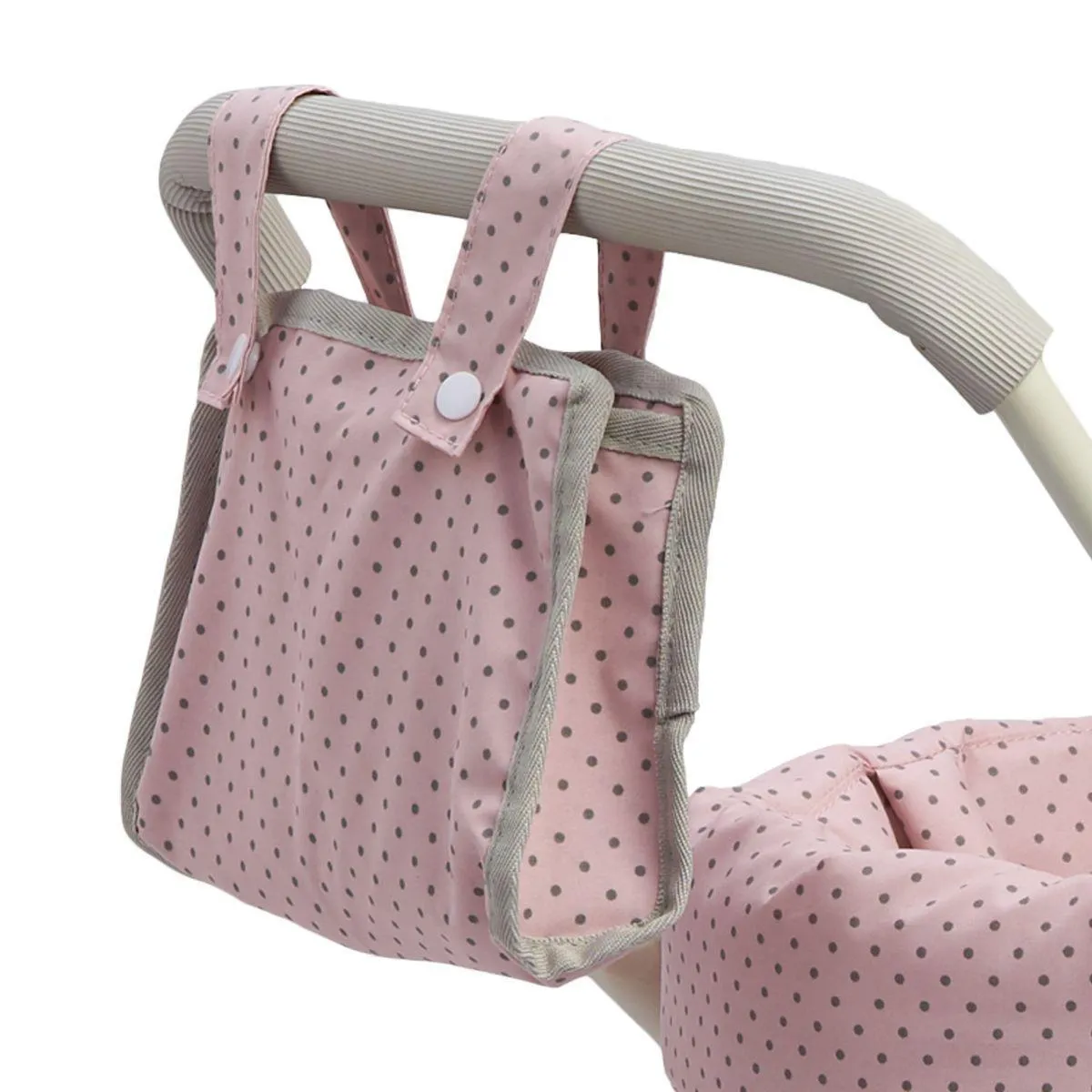Teamson OL-00003 Dots Princess Baby Doll Deluxe Stroller - Pink & Gray