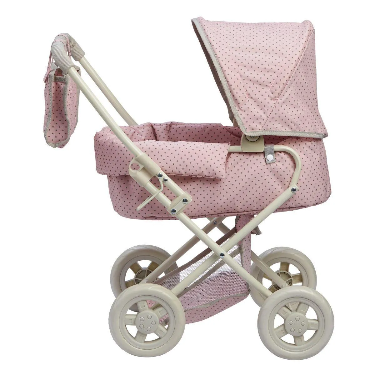 Teamson OL-00003 Dots Princess Baby Doll Deluxe Stroller - Pink & Gray