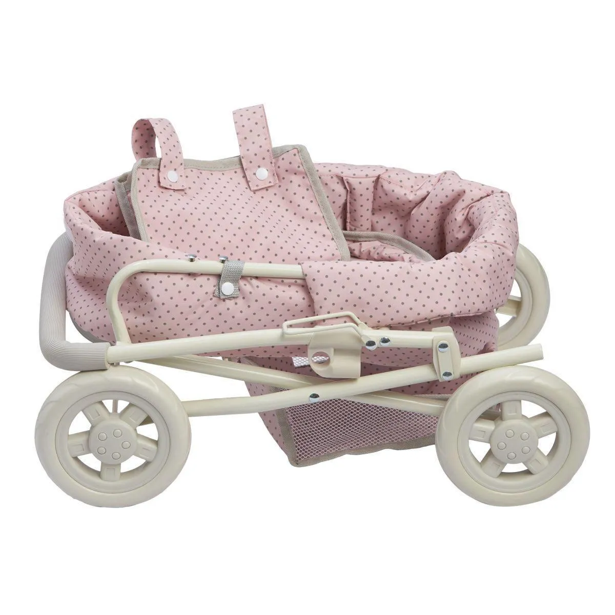 Teamson OL-00003 Dots Princess Baby Doll Deluxe Stroller - Pink & Gray