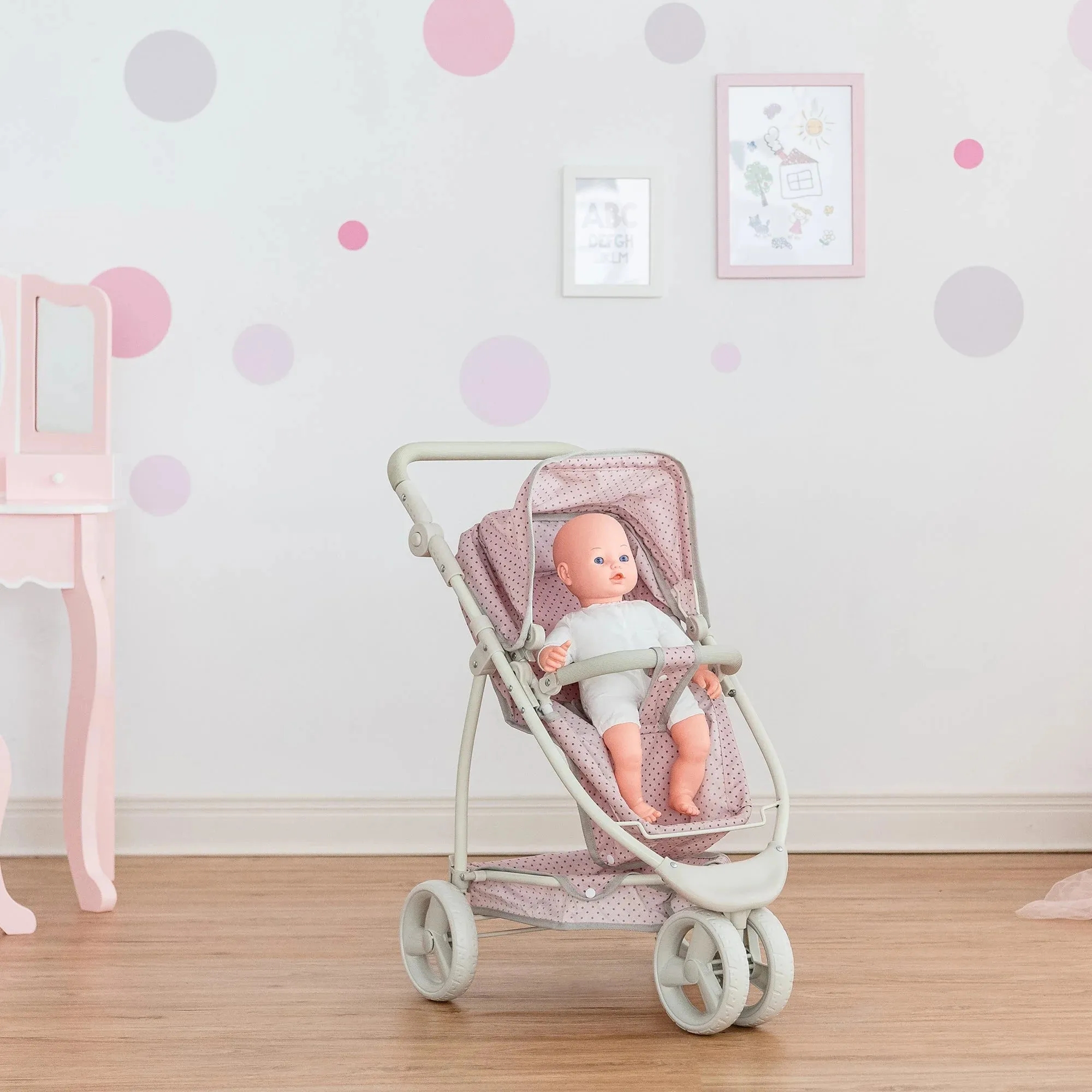 Teamson Olivias Little World 2-In-1 Multi-Positional Kids Baby Doll Pram