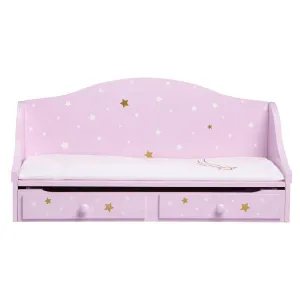 Teamson TD-0096AP Twinkle Stars Princess 18" Doll Trundle Bed