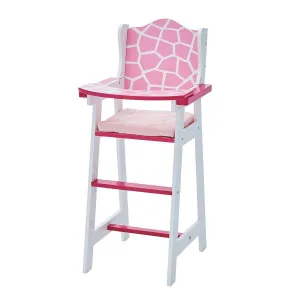 Teamson TD-0098AF Olivia's Classic Baby Doll High Chair Pink Giraffe
