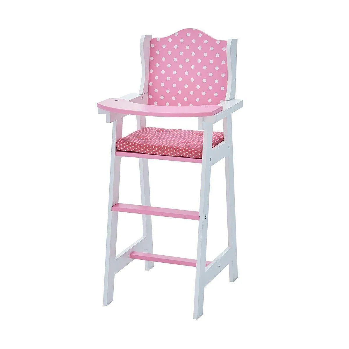 Teamson USA Olivia's Classic Baby Doll High Chair - Pink/White Polka Dot