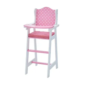 Teamson USA Olivia's Classic Baby Doll High Chair - Pink/White Polka Dot