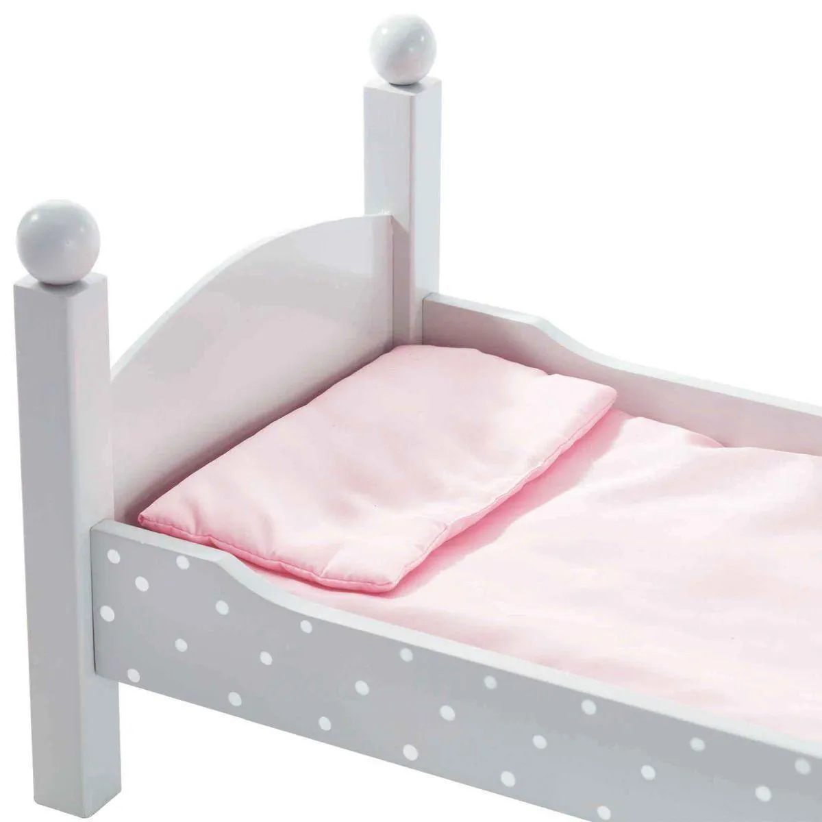 Teamson USA Polka Dots Princess 18-inch Doll Double Bunk Bed - Gray/Pink
