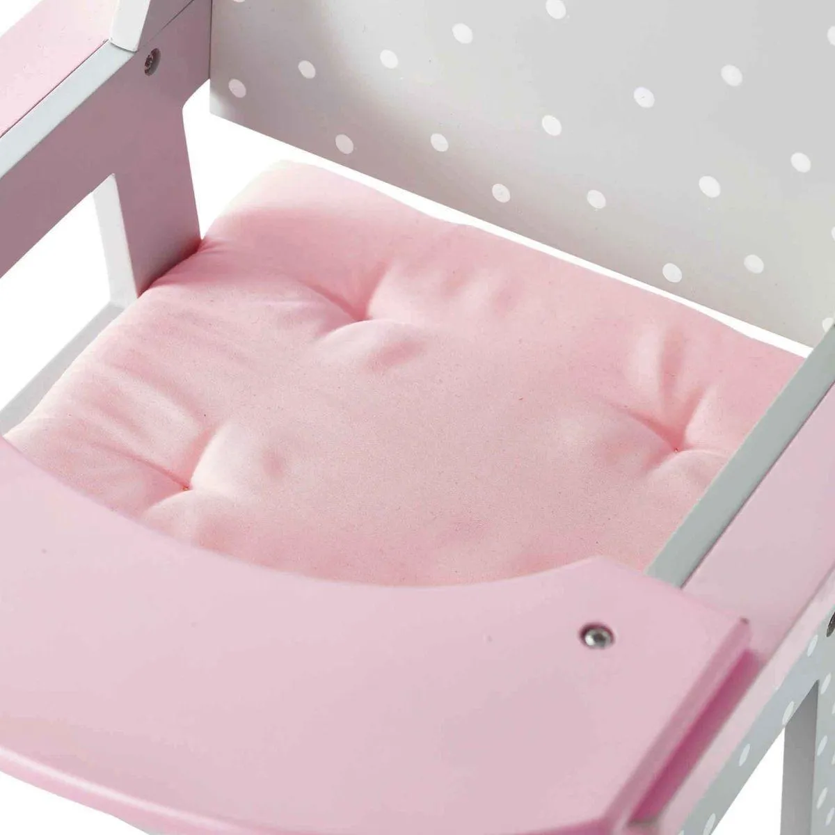 Teamson USA TD-0098AG Polka Dots Princess Baby Doll High Chair - Gray