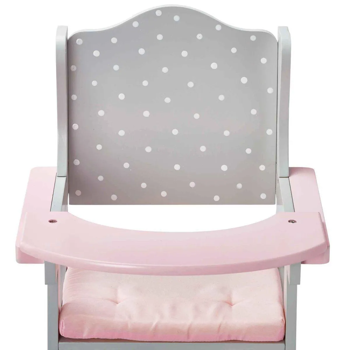 Teamson USA TD-0098AG Polka Dots Princess Baby Doll High Chair - Gray