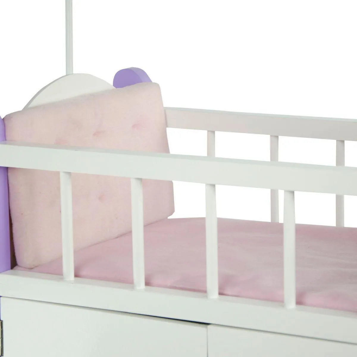 Teamson USA TD-0206A Little Princess Baby Doll Nursery Bed with Cabinet