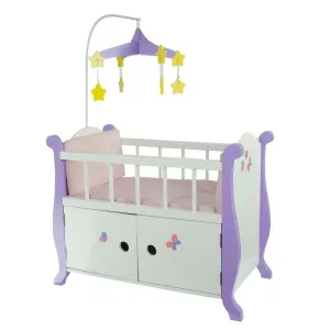 Teamson USA TD-0206A Little Princess Baby Doll Nursery Bed with Cabinet