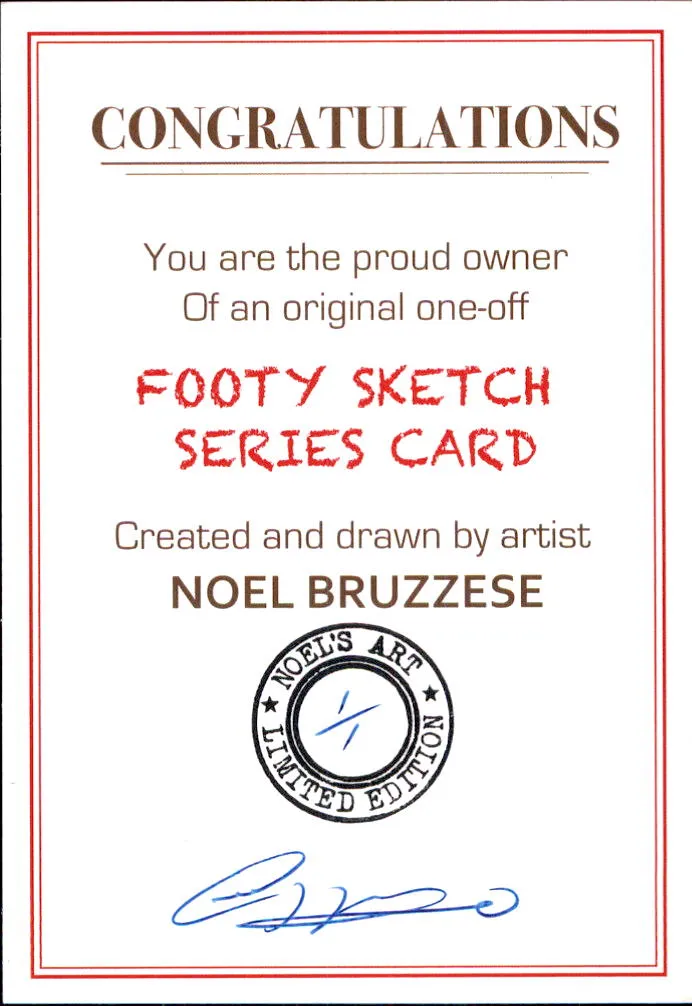 Ted Whitten, Portrait Footy Sketch Series, 1 of 1, by Noel Bruzzese