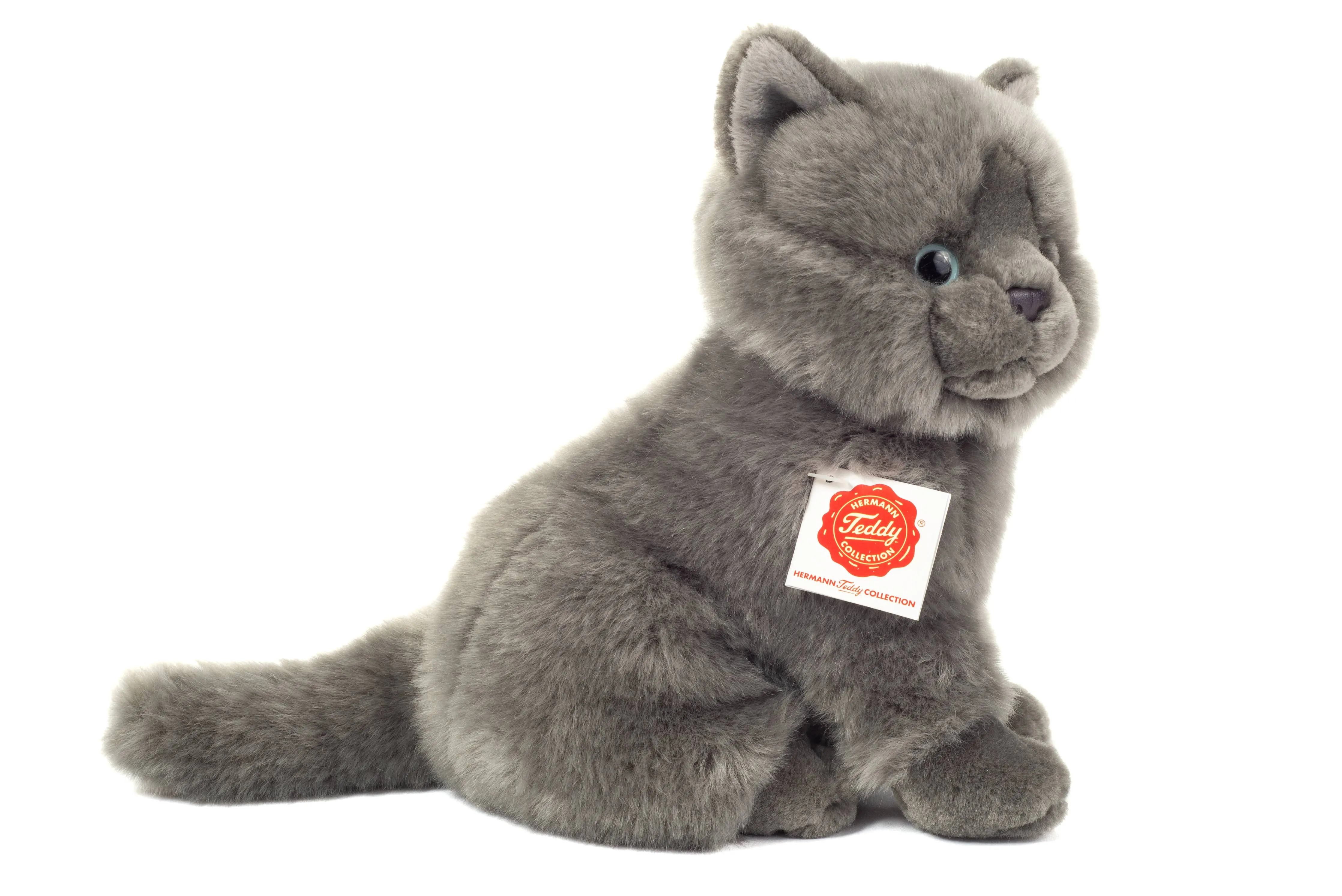 Teddy Hermann Gray Sitting Cat Stuffed Animal Odin Parker