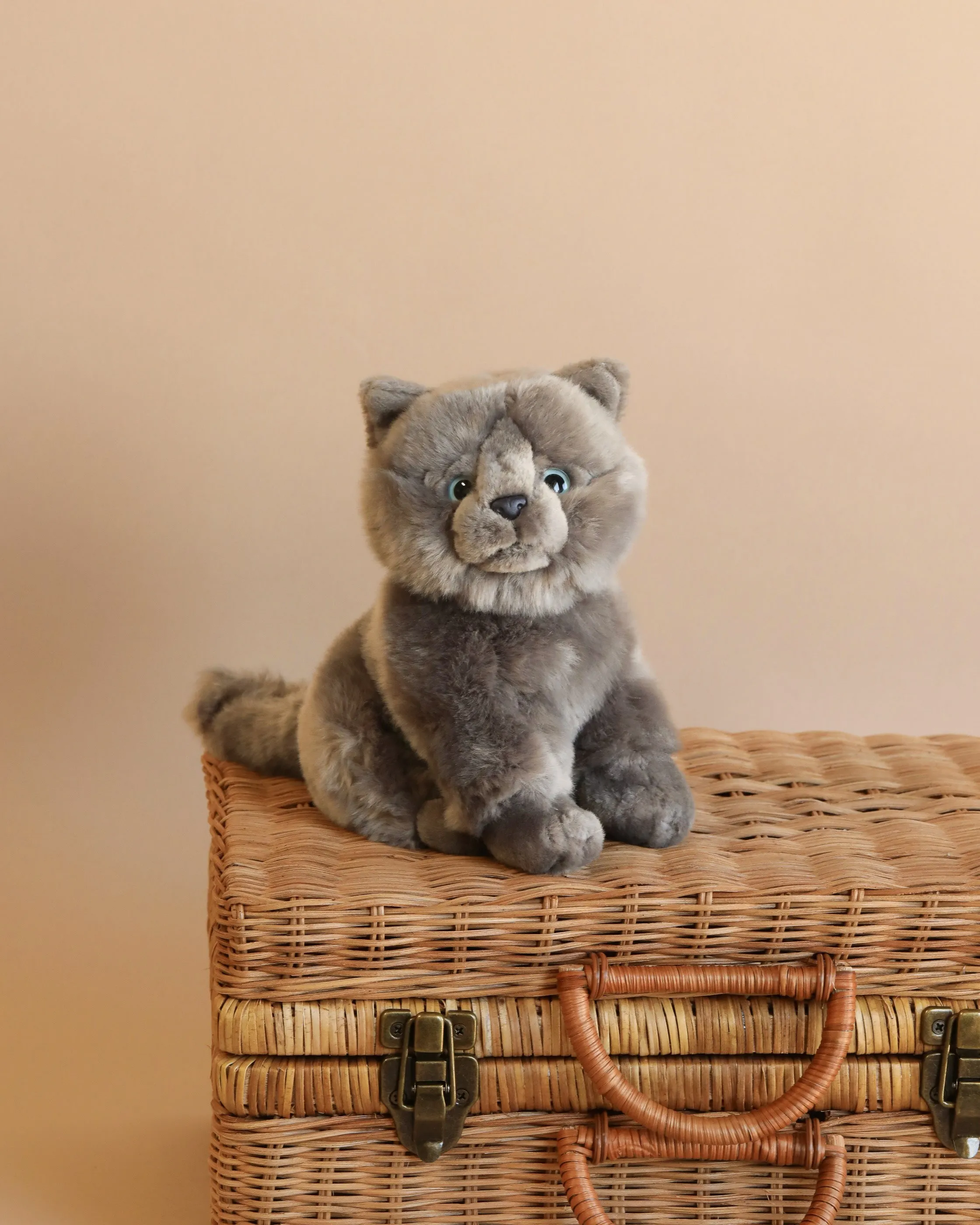 Teddy Hermann Gray Sitting Cat Stuffed Animal Odin Parker