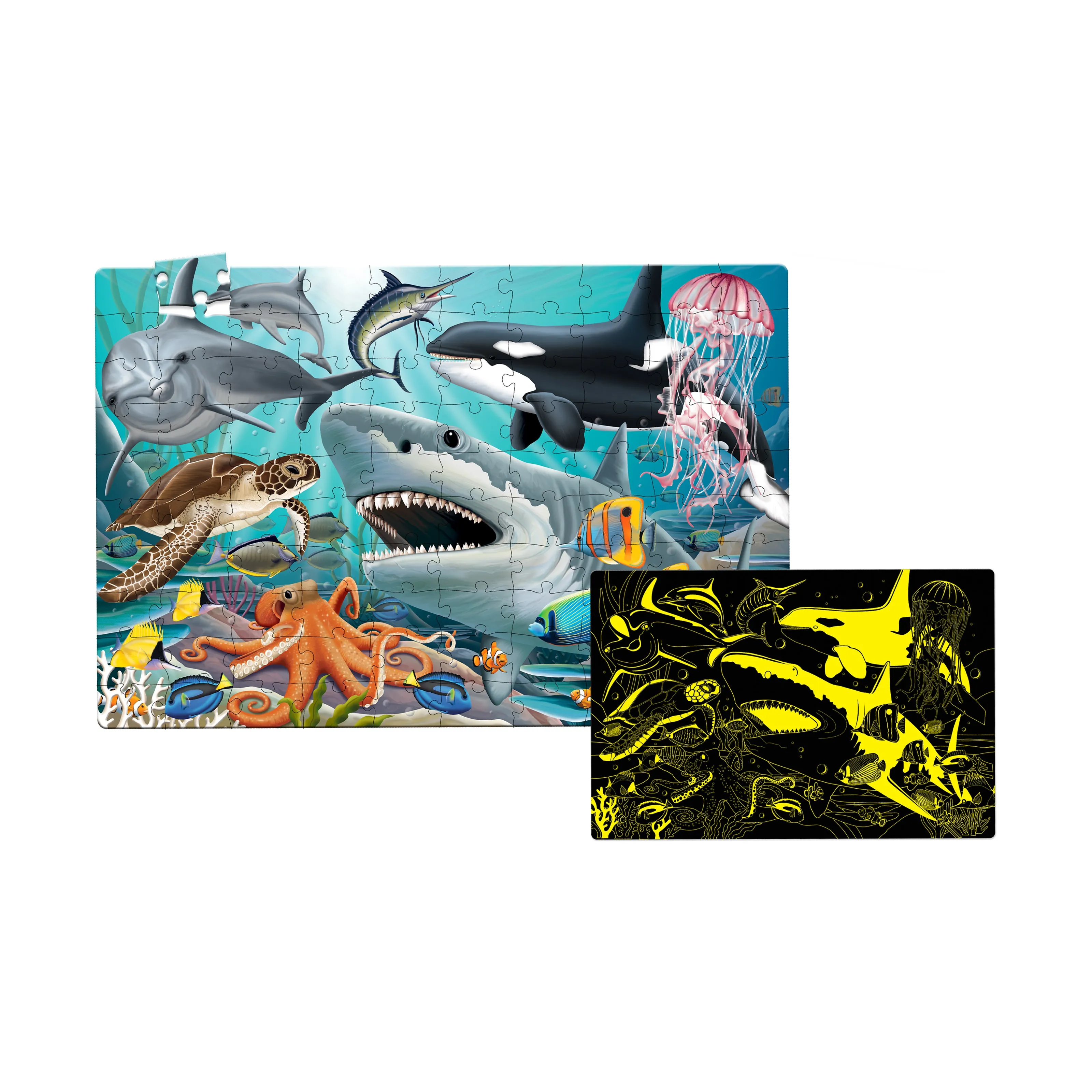 The Learning Journey Glow in the Dark Sea Life Floor Puzzle - 100 pc