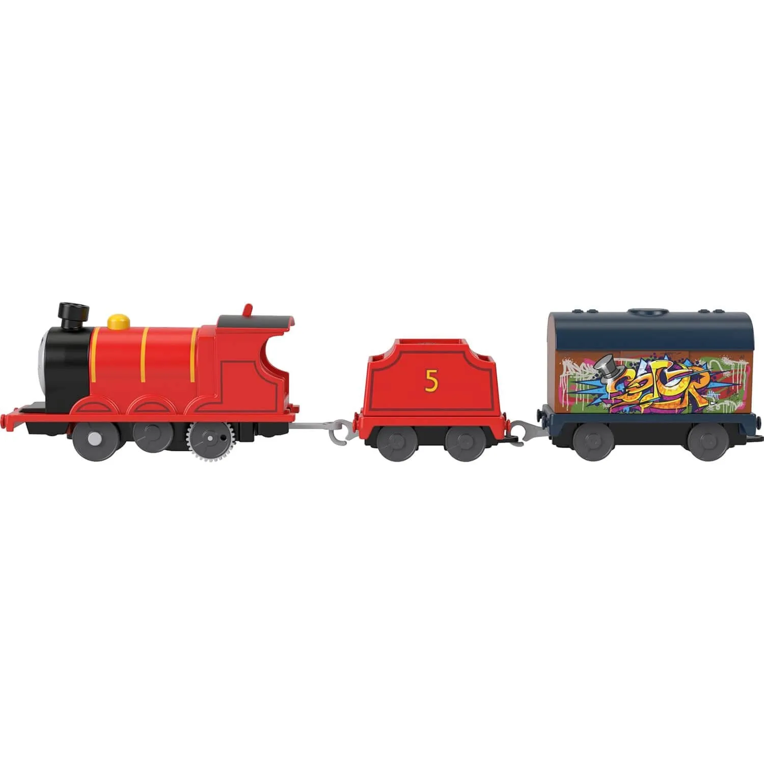 Thomas & Friends Graffiti James Motorized Toy Train Engine with Tender & Cargo Car