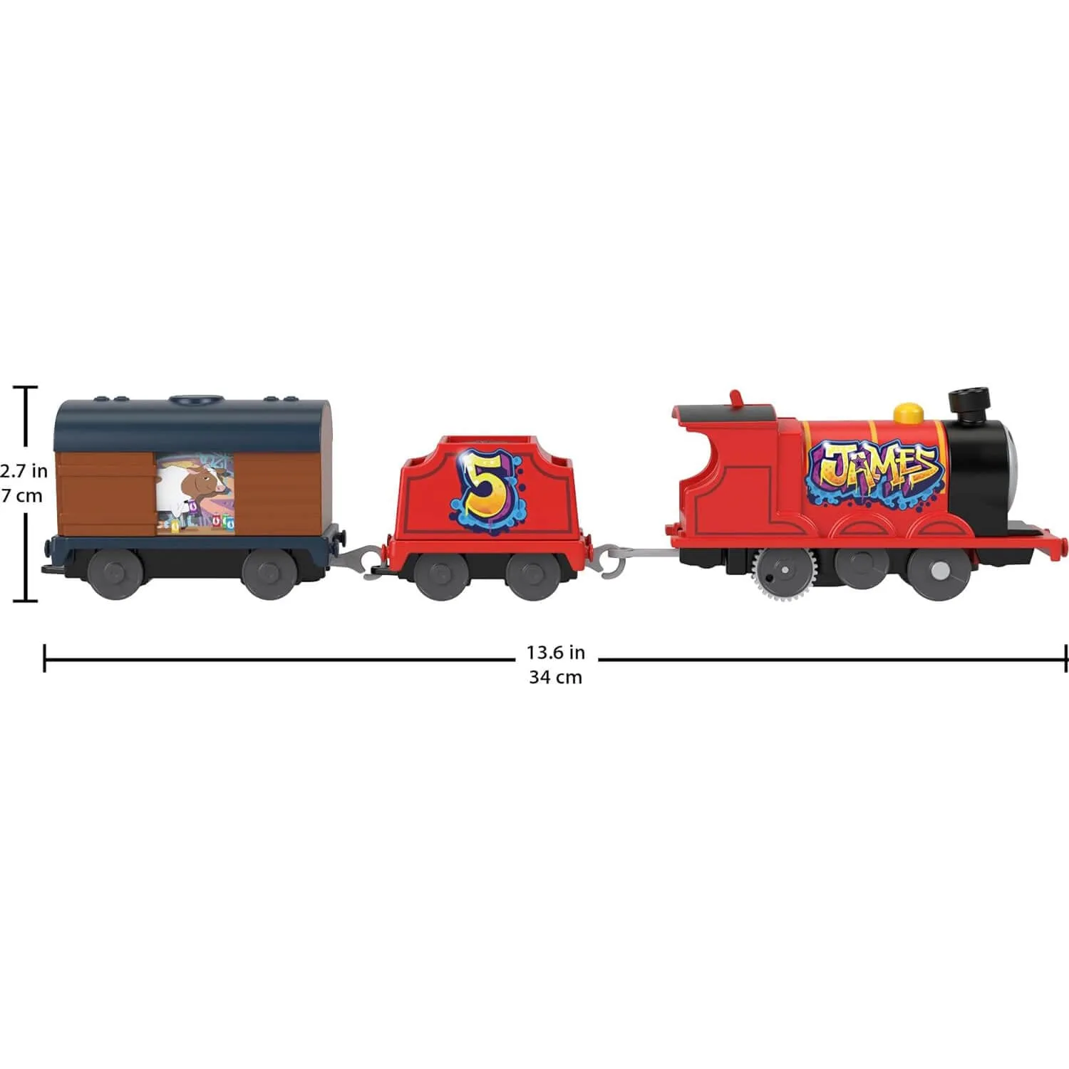 Thomas & Friends Graffiti James Motorized Toy Train Engine with Tender & Cargo Car