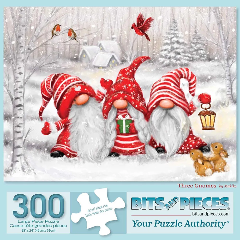 Three Gnomes Jigsaw Puzzle Bits and Pieces
