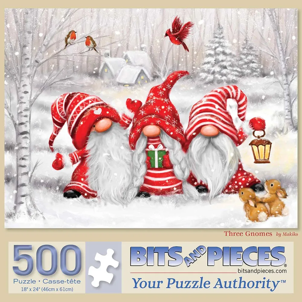 Three Gnomes Jigsaw Puzzle Bits and Pieces
