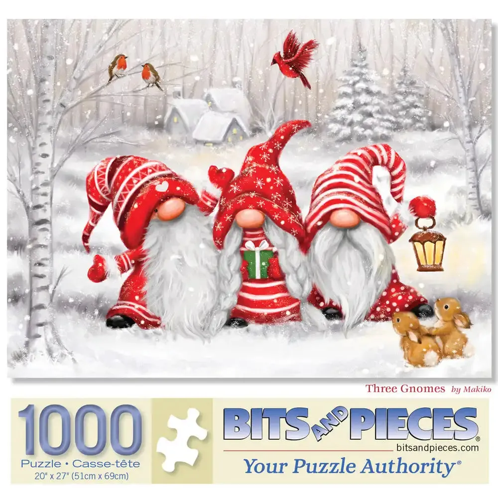 Three Gnomes Jigsaw Puzzle Bits and Pieces
