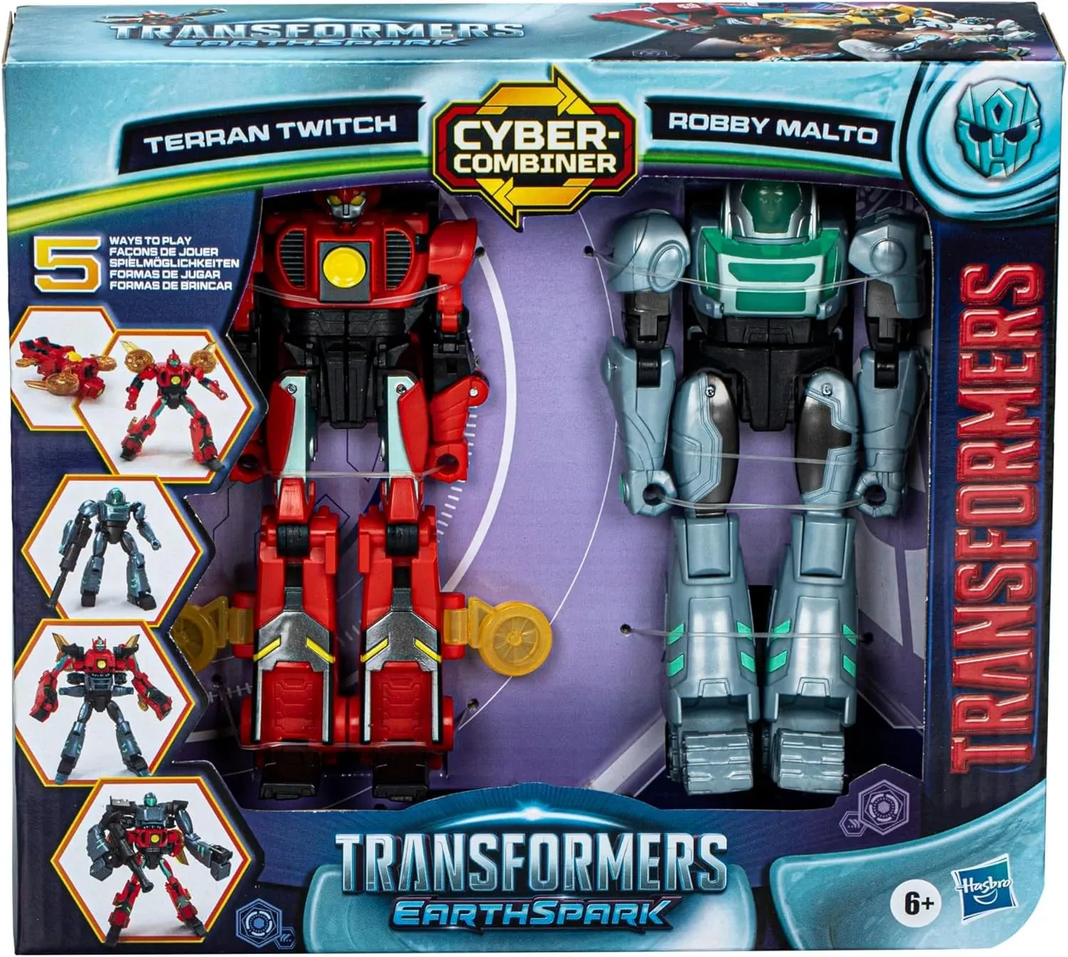 TRANSFORMERS EarthSpark Cyber-Combiner Terran Twitch and Robby Malto Robot