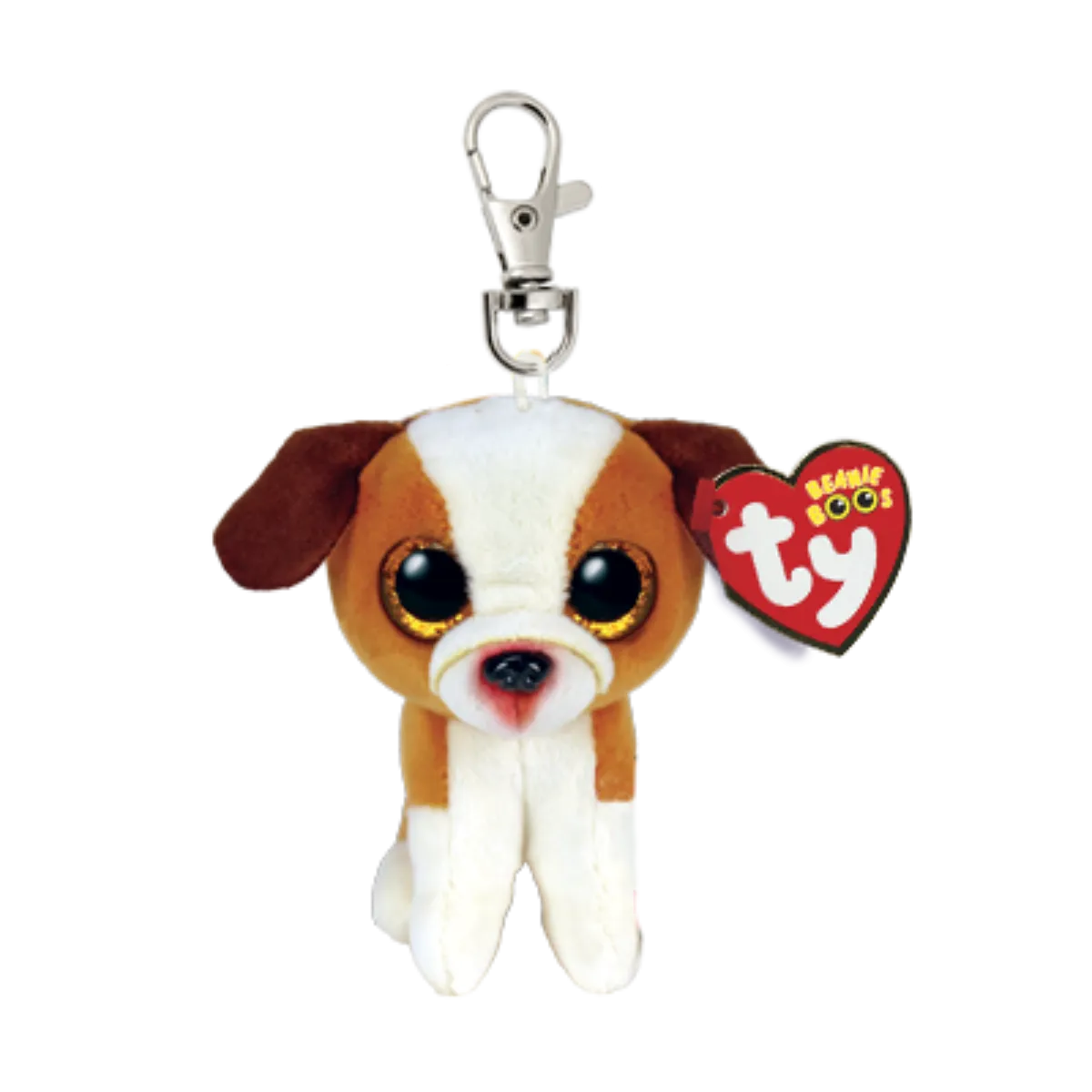 Ty Beanie Boo Clip - Hugo Brown & White Dog