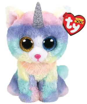 Ty Beanie Boos Heather The Pastel Coloured Cat With Horn
