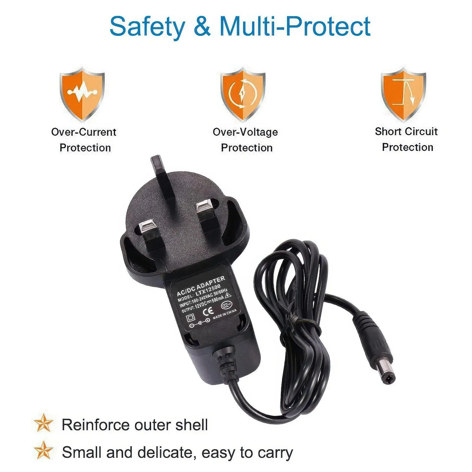 Universal 12V DC 1A Battery Charger