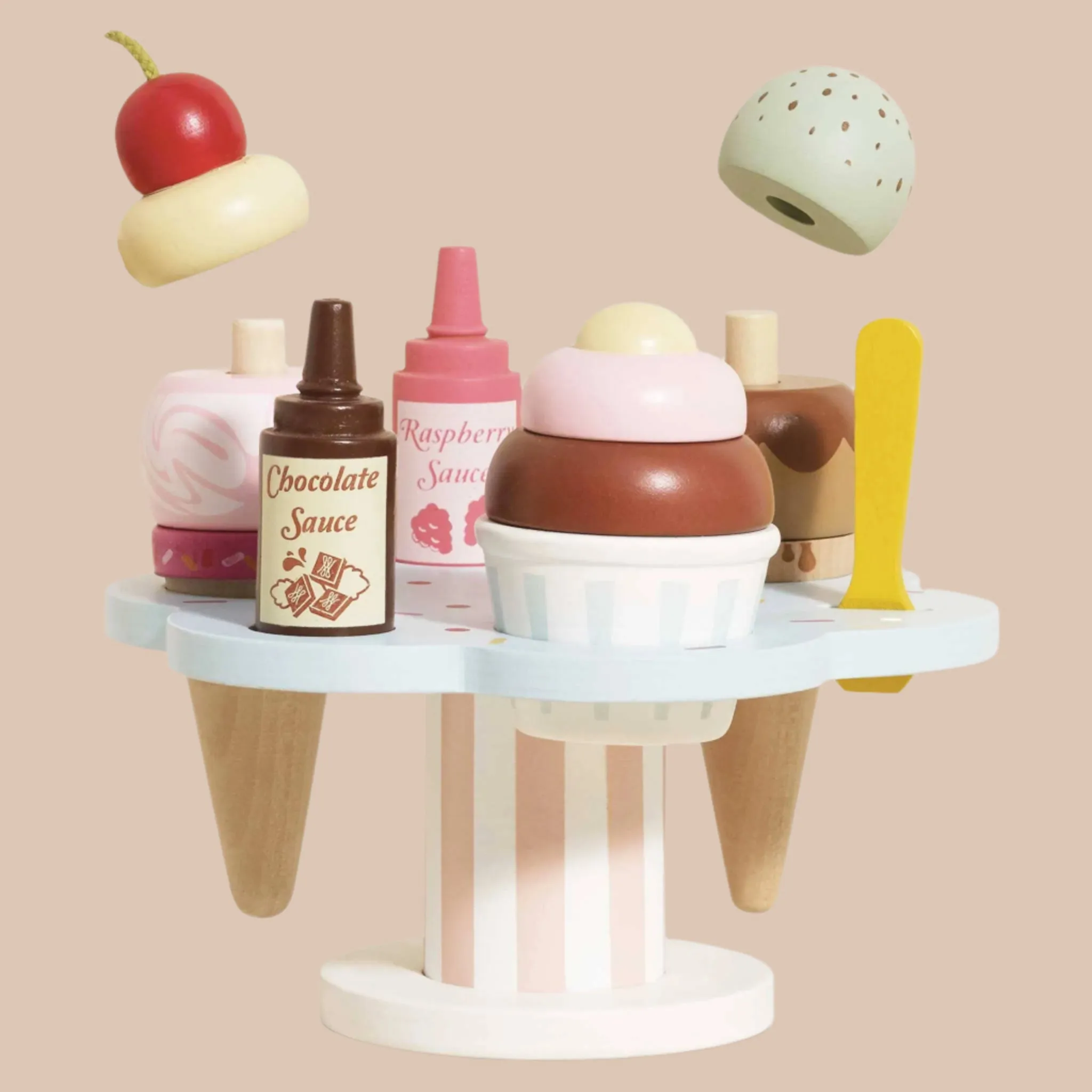 Wooden Ice Cream Stand & Toppings Odin Parker