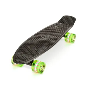 XOOTZ 22-Inch Cruiser Skateboard with LED Wheels - Black