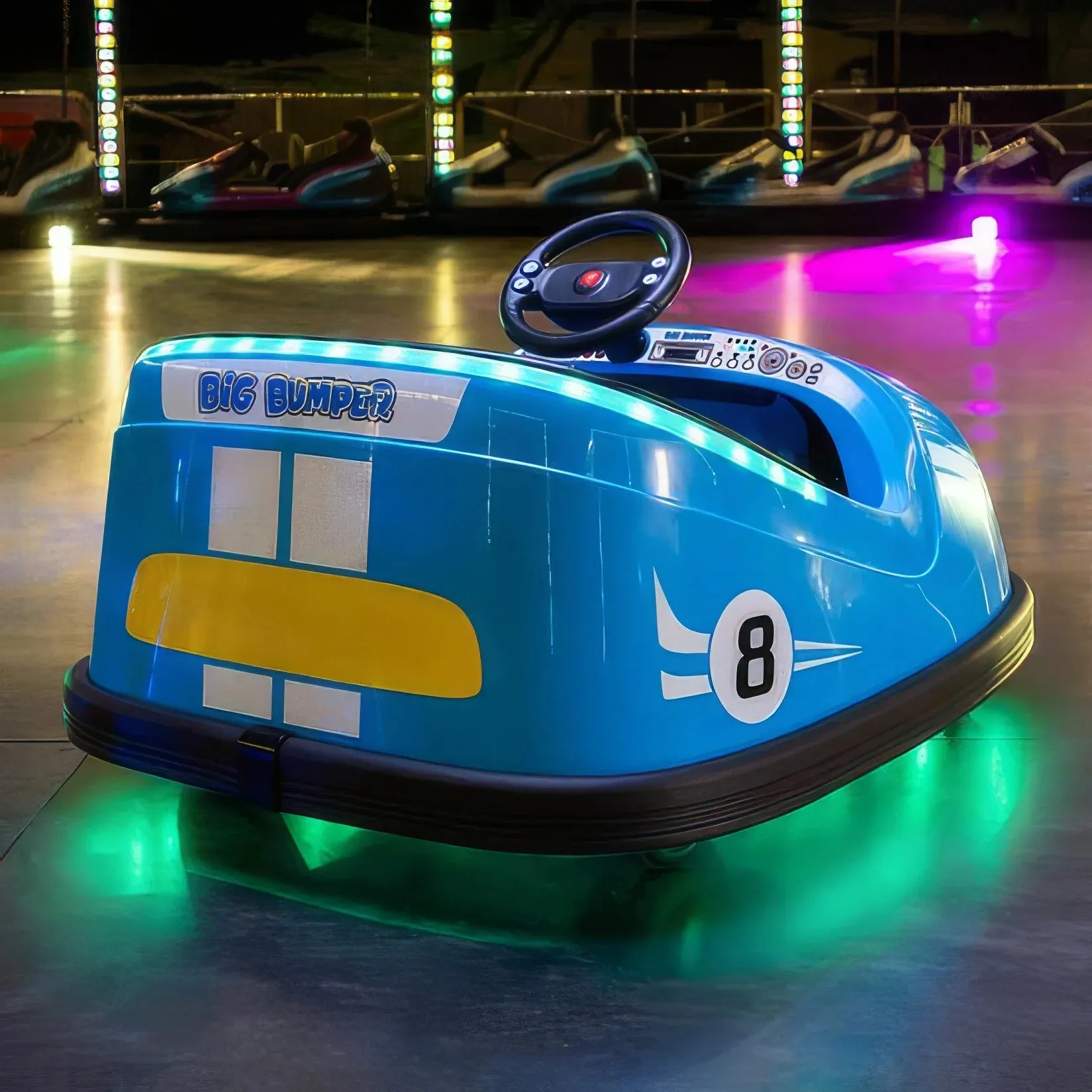 Xootz Big Bumper Car  Two-Seater Rideon - 360 Spin Ride-On - Blue