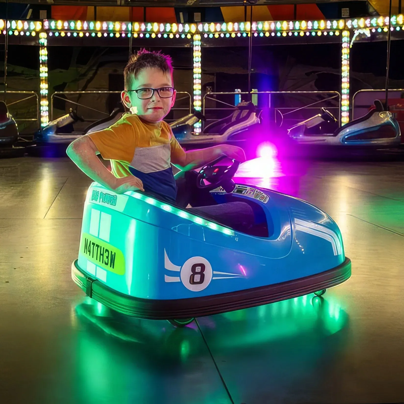 Xootz Big Bumper Car  Two-Seater Rideon - 360 Spin Ride-On - Blue