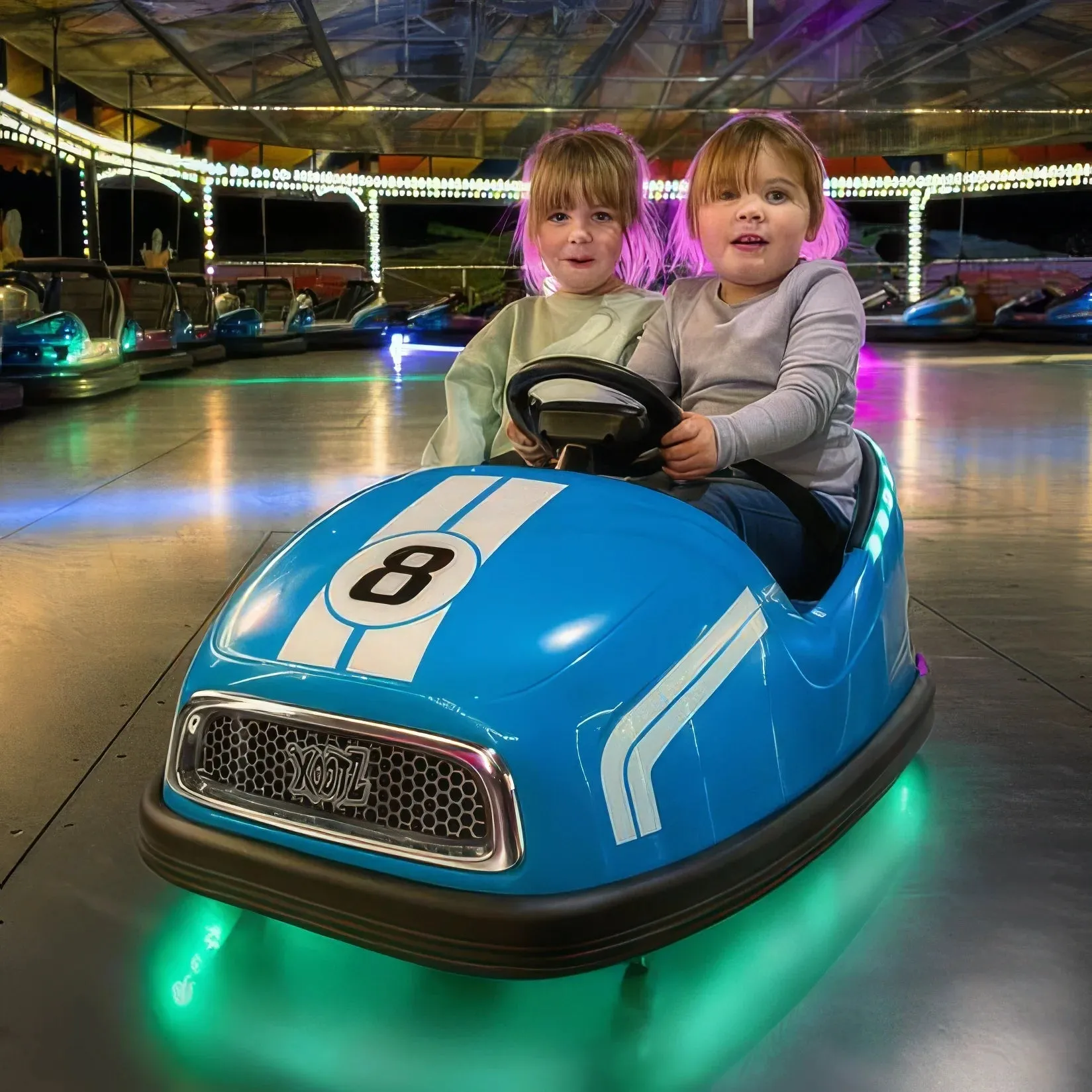 Xootz Big Bumper Car  Two-Seater Rideon - 360 Spin Ride-On - Blue