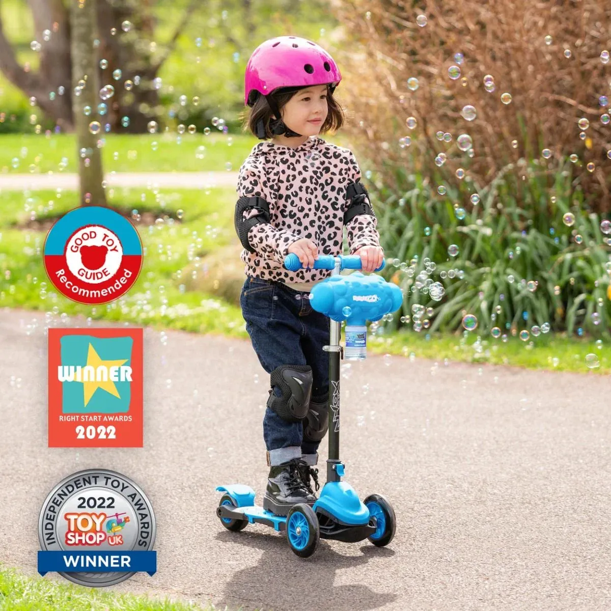 Xootz Bubble Go Foldable Tri-Scooter - Blue