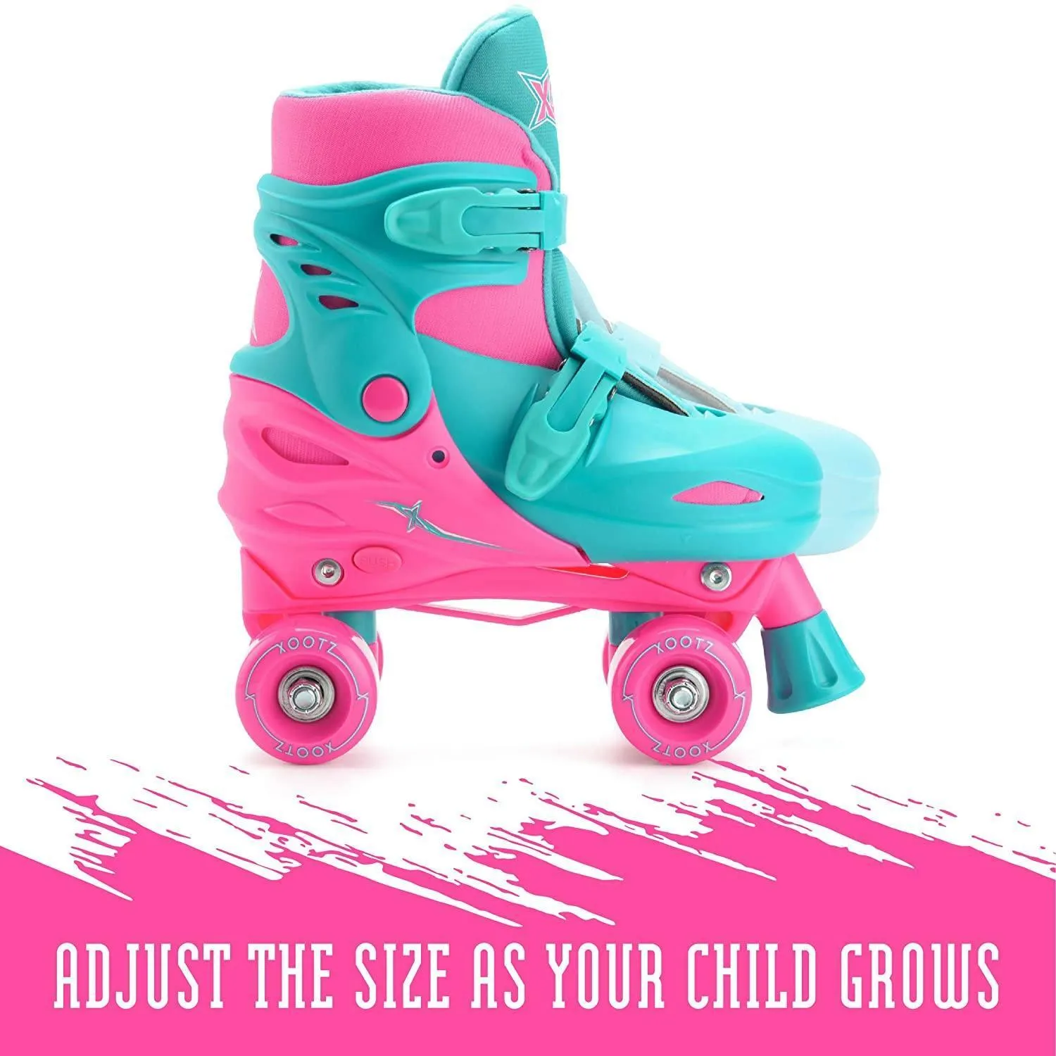 XOOTZ Kids Quad Skates, Beginner Adjustable Roller Skates Girls, Small