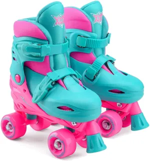 XOOTZ Kids Quad Skates, Beginner Adjustable Roller Skates Girls, Small