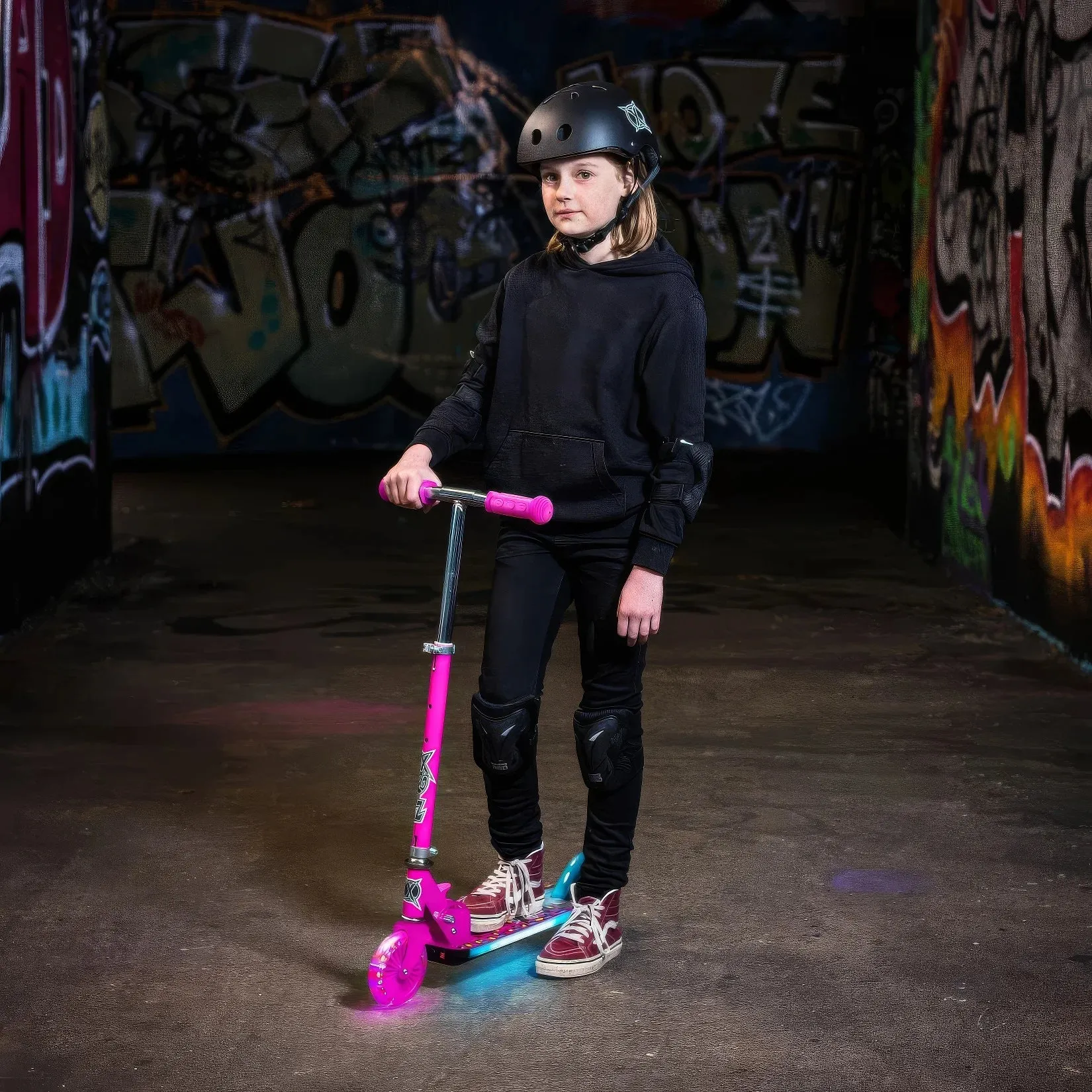 Xootz Wild Rider - Pink Leopard Light Up LED Scooter