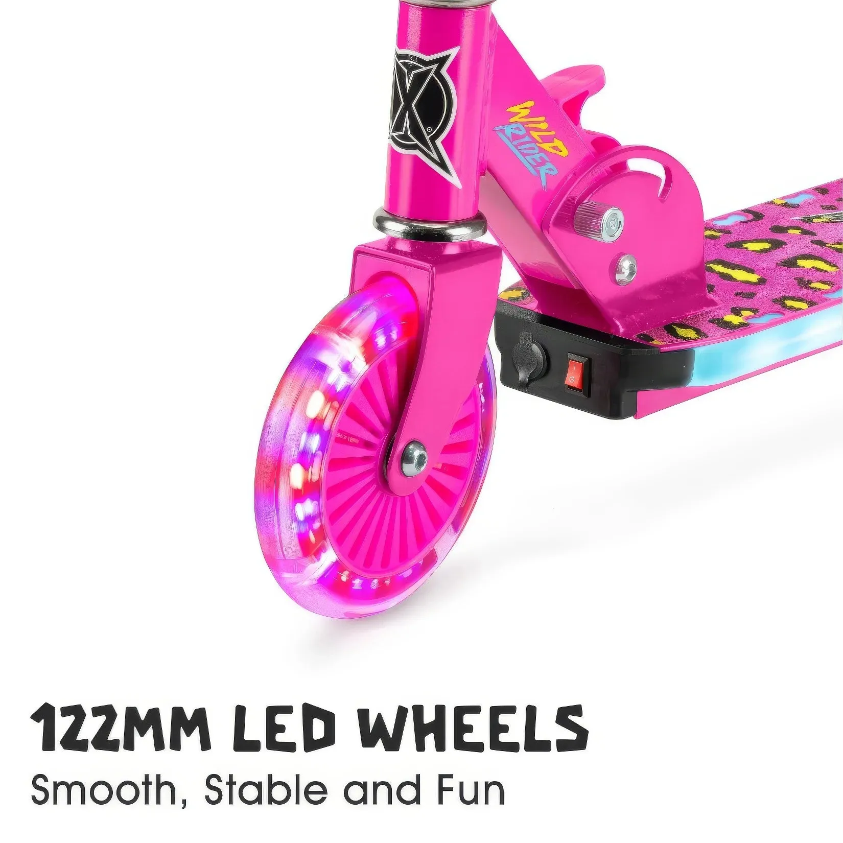 Xootz Wild Rider - Pink Leopard Light Up LED Scooter