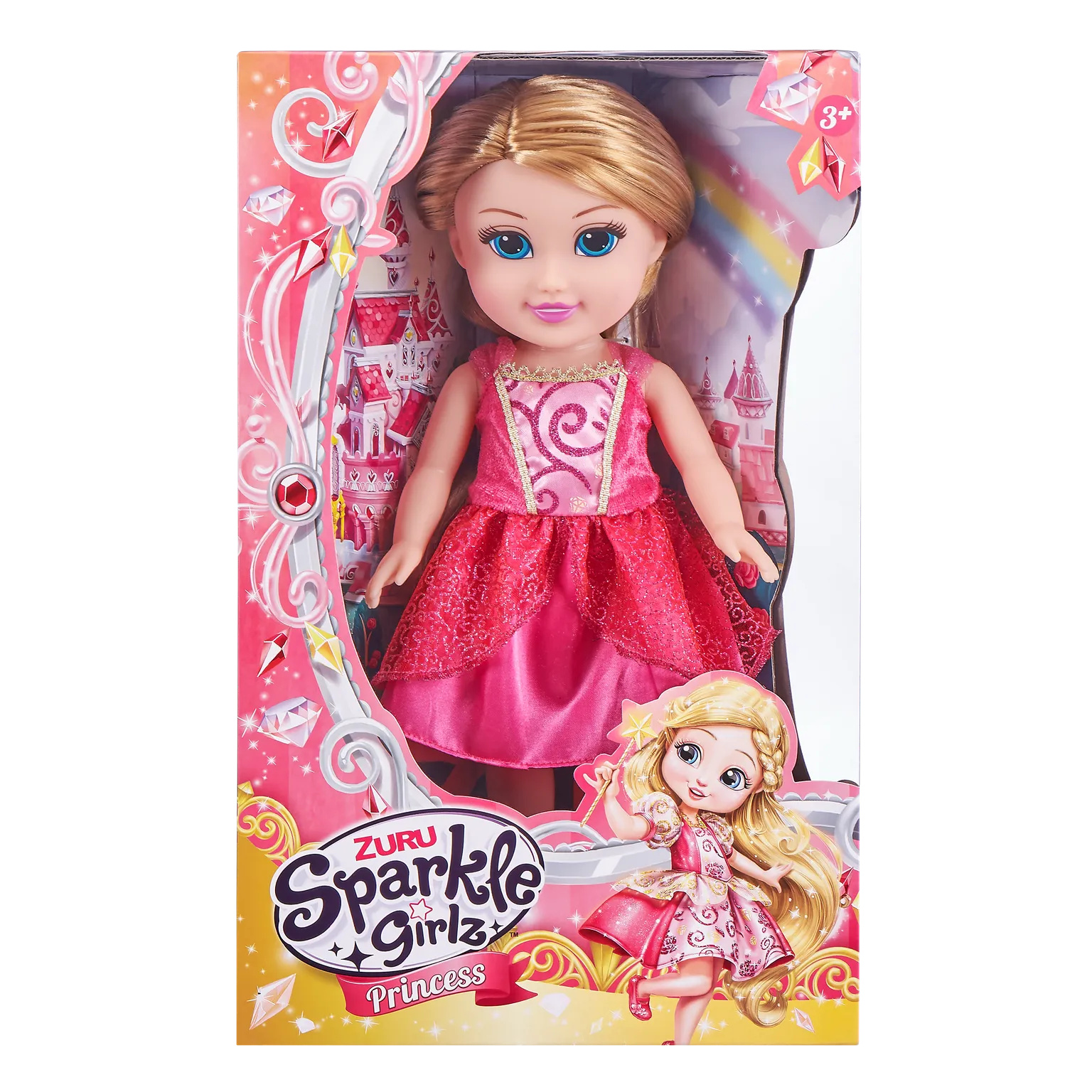 ZURU Sparkle Girlz Tots 13 Inch (33cm) Doll Princess Blonde Hair Pink Dress